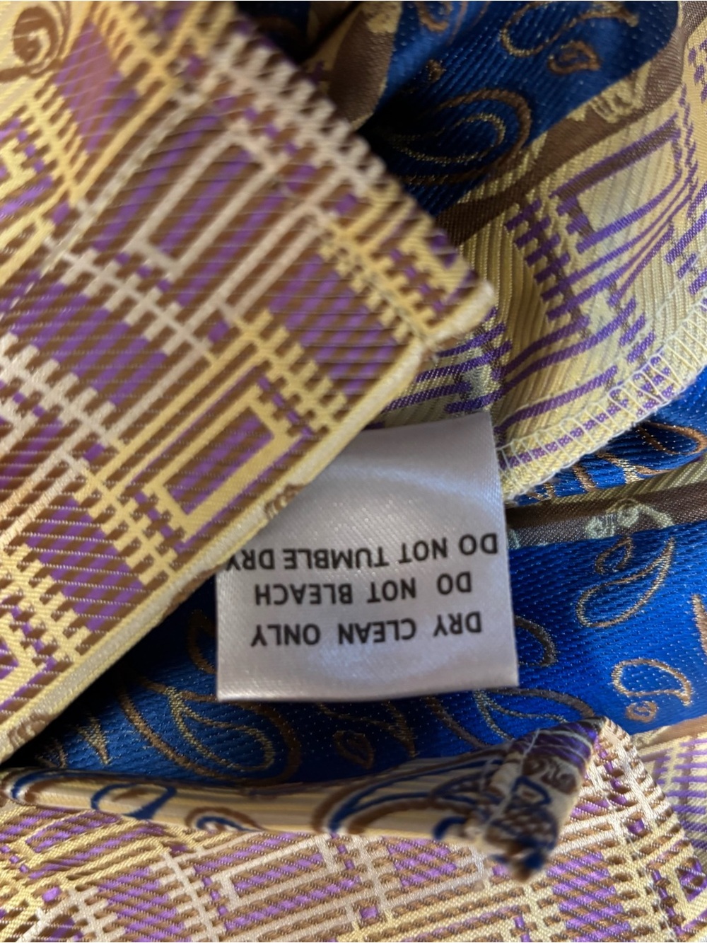 Daniel Ellissa 2XL Mens Dress Shirt Gold Purple Paisley Geometric Long Sleeve - Picture 5 of 9